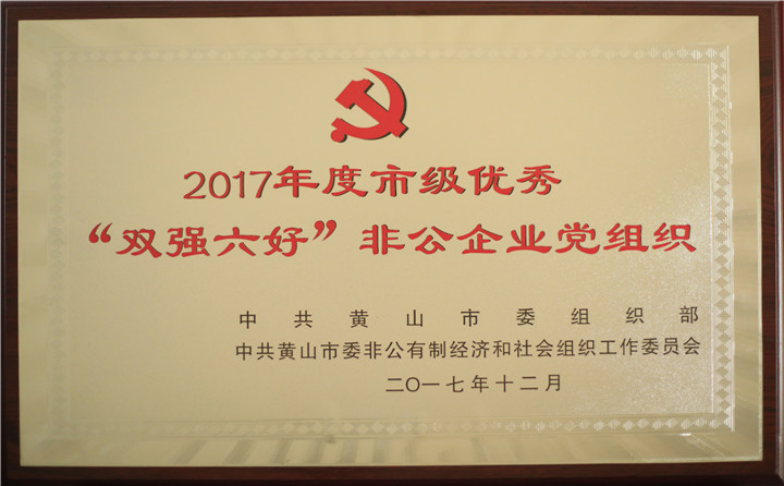 2017年度市级优秀“双强六好”非公企业党组织